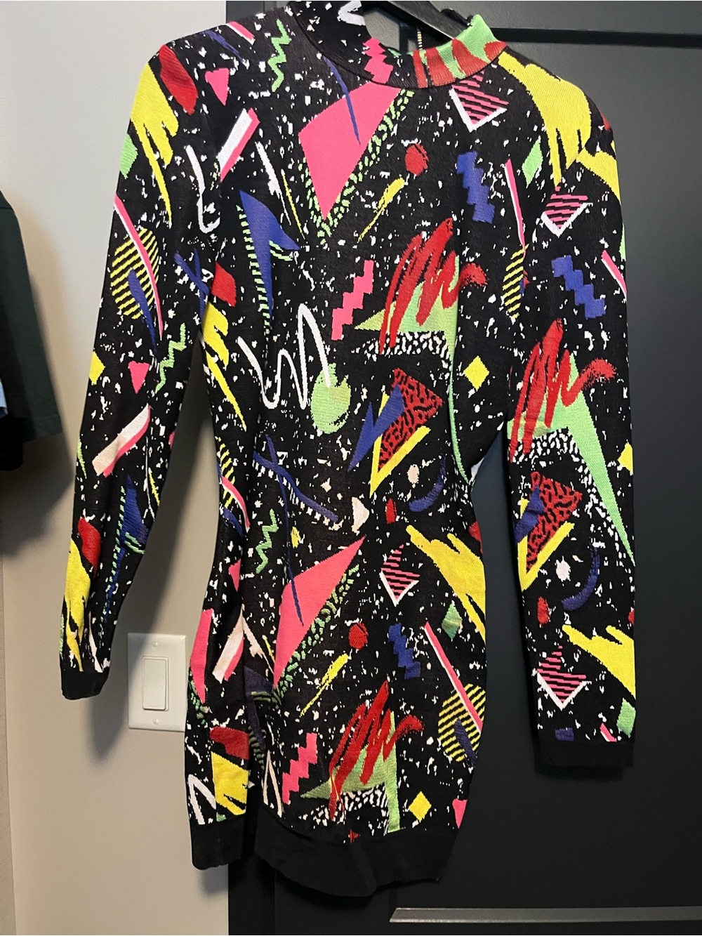 Balmain Multicolor Knit Dress with Black Trim